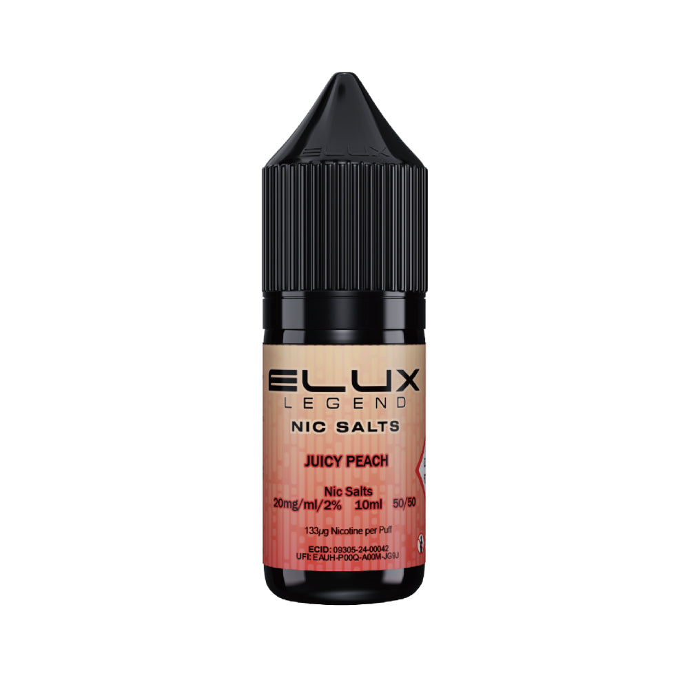 Juicy Peach 10ml Nic Salt by Elux Legend Tidal Vape