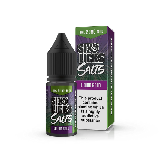 LIQUID GOLD NIC SALT E-LIQUID BY SIX LICKS SALTS