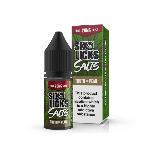 TRUTH OR PEAR NIC SALT E-LIQUID BY SIX LICKS SALTS